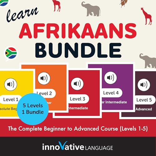 Page de couverture de Learn Afrikaans Bundle: The Complete Beginner to Advanced Course (Levels 1-5)