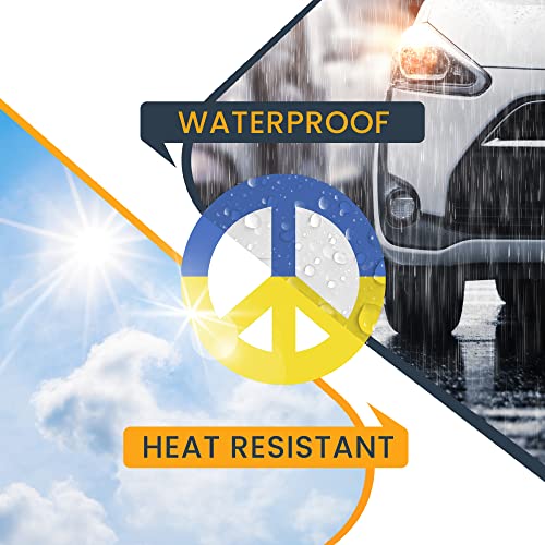 Image of Magnet Me Up Peace for Ukraine Option A Magnet Decal, 5 Inch Round, Heavy Duty Automotive Magnet for Car, Truck, SUV, Laptop, Lockers, or Any Other Magnetic Surface