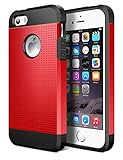 iPhone 5S Case,iPhone SE Case,Geminiman Hybrid Dual Layer Slim Case Flexible TPU Bumper & Hard PC Back Rugged Premium ShockProof Protective Durable Cover For iPhone 5S/SE/5(Red)