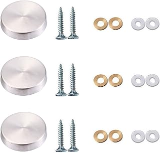 20 Pezzi Viti per Specchi, 19mm, Decorativi Chiodi di Copertura, Viti Cromate, Copri Viti, Tappi a Vite Cromati, per Tavoli a Specchio Piatti da Bagno Armadi Insegne in Vetro