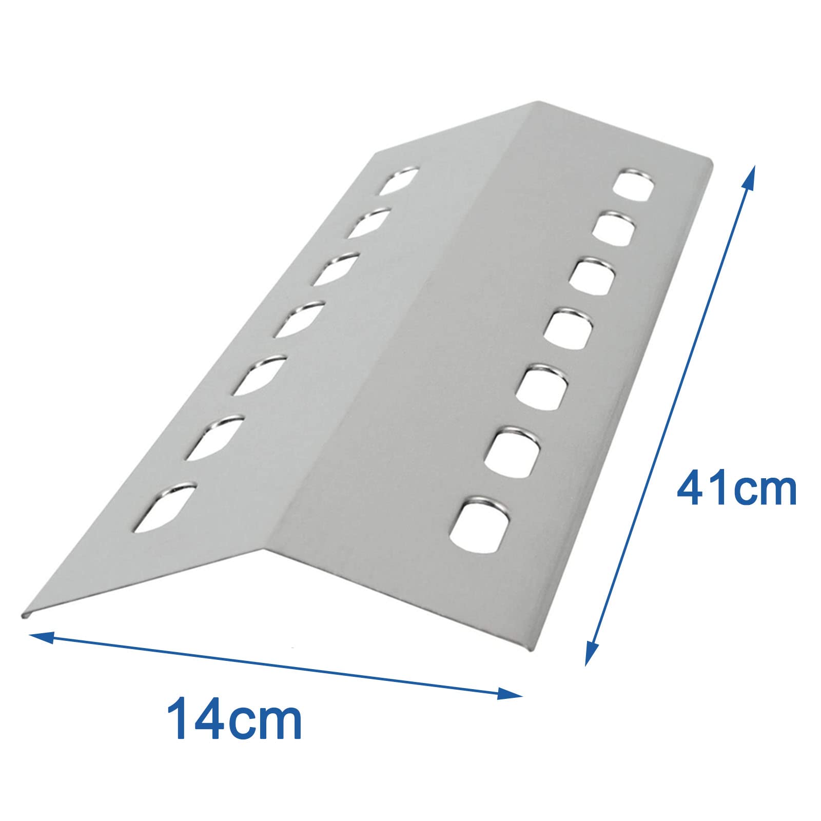 Confezione da 3 coperture per bruciatori in acciaio inox per Weber, Charbroil, Kenmore, Outback Spectrum, 41 cm x 14 cm, piastra riscaldante per barbecue a gas, ricambio per barbecue