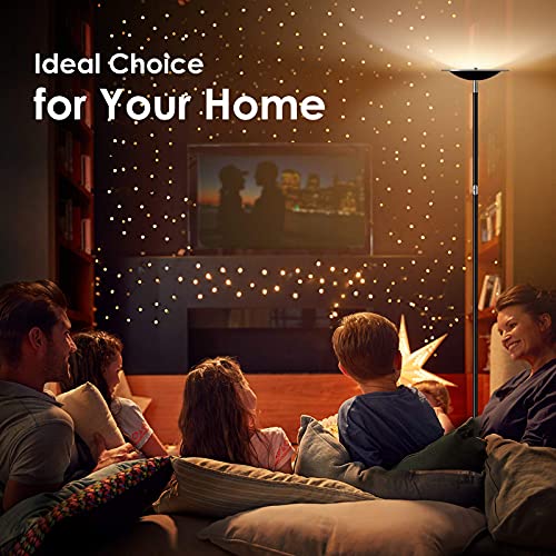 Dimmable Floor Lamps For Living Room, 71" Torchiere Floor Lamp With Touch Control, 20W Led Bright Tall Pole Lamp, 3000K Daylight, Modern Standing Lamp For Bedroom/Office/Den, Sky Stand Up Lamp Black #TOP7