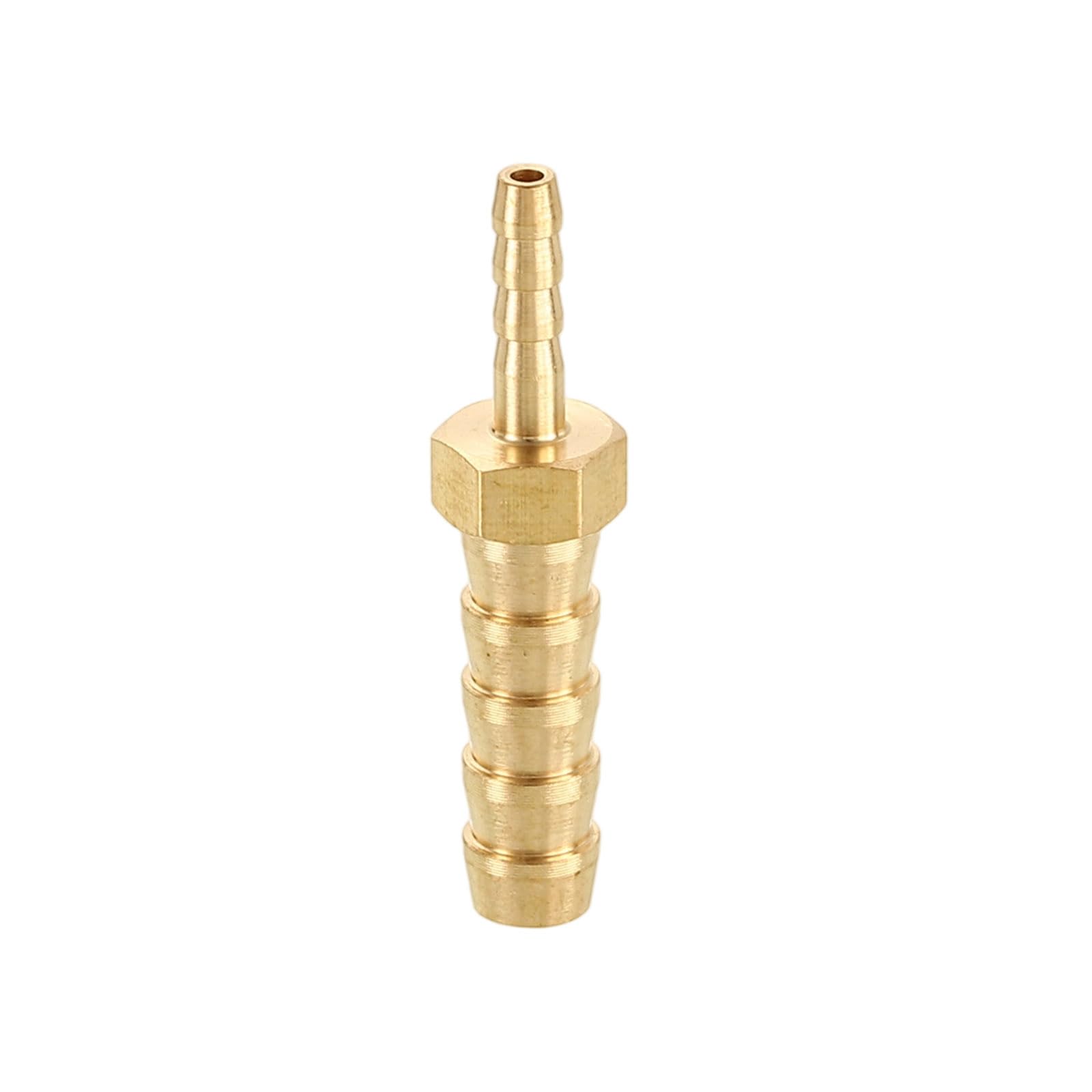 sourcing map 1pcs 1/8" to 1/4" Brass Hose Barb Fitting Metals Splicer Mender for 3D Printing, Air Compressor, CNC Machine, Dies