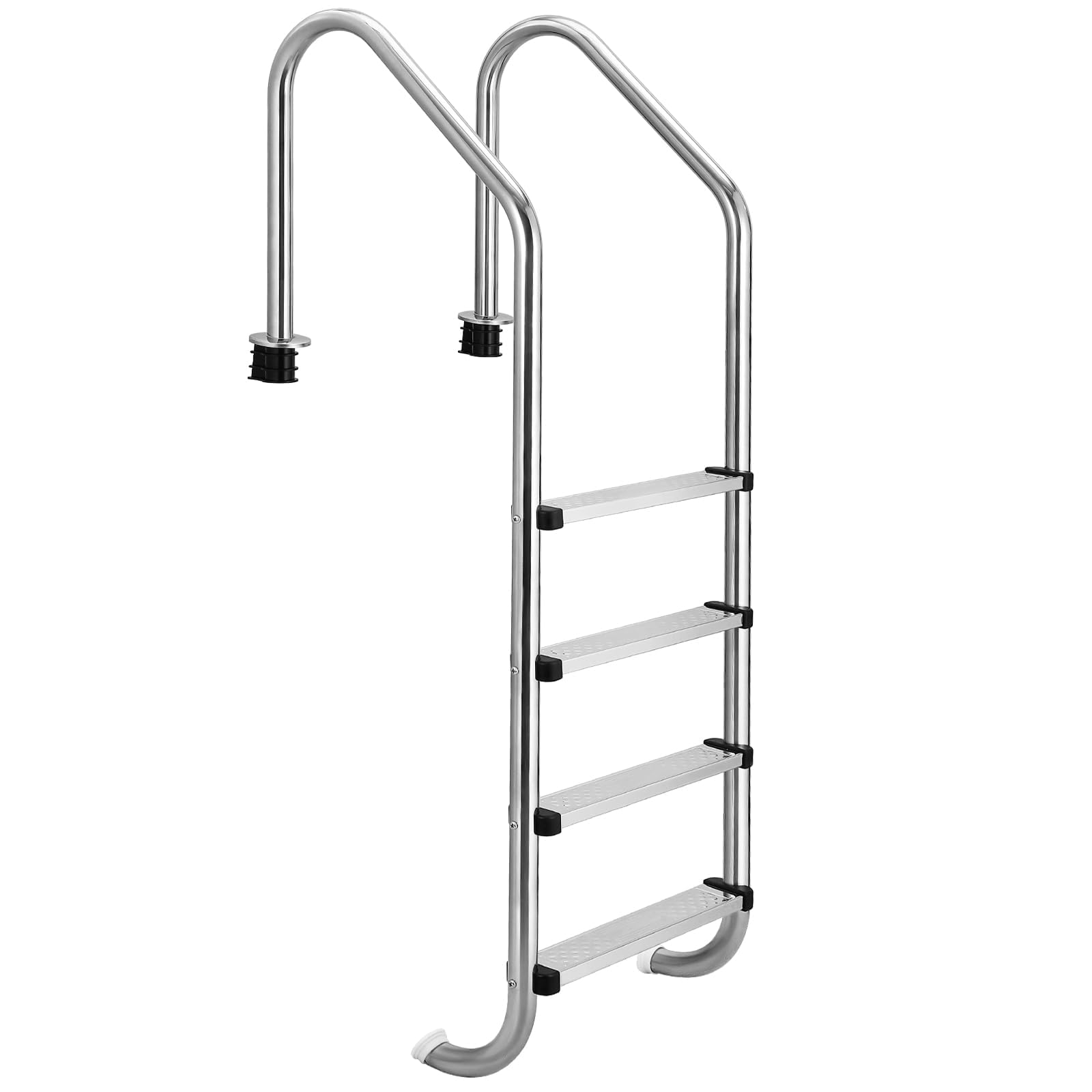 Garvee Escalera de Piscina de 4 Peldaños, Acero Inoxidable 304 de Alta Resistencia para Piscinas Enterradas, Peldaños Antideslizantes con Pasamanos Ergonómico, Soporta 180 kg, Fácil Instalación.