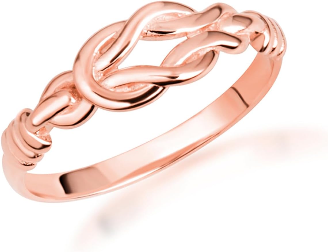 Claddagh Gold 10K &14K Love Knot Band Ring Available In Yellow/Rose/White with Multiple Ring Size