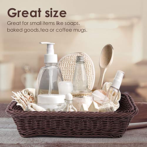 Karderon Food Serving Baskets 11.8 Inch X 7.9 Inch X 2.8 Inch , Baskets For Gifts (Pack Of 3), Rectangle, Tabletop Food Fruit Vegetables Serving Basket #TOP6