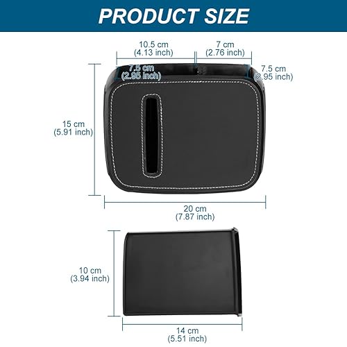 Miniatura 3 de JSCARLIFE Car Front Seat Organizer with Trash Can, Detachable Car Garbage Can with Tissue Box and Storage Box, Multifunctional Waterproof Car Trash