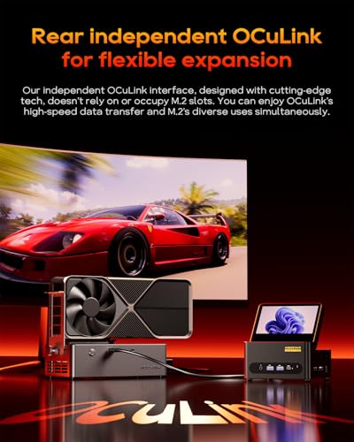 Image of AOOSTAR G-FLIP AMD R7 H255 Mini Gaming PC（8C /16T, up to 4.9Ghz） with 24GB DDR5 5600Mhz RAM& 1TB M.2 NVME Pcle4.0 SSD;5 Inch Touchscreen; Oculink&Dual USB4 Ports, 2X M.2 2280 NVME SSD Slots