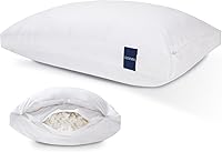 Vista 11 de ACCURATEX Juego de 2 almohadas de tamaño estándar, almohada híbrida de espuma viscoelástica triturada [loft ajustable], funda de algodón extraíble