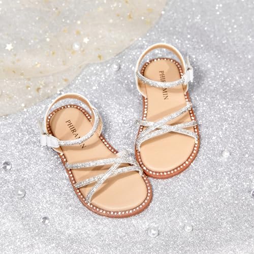Image of PHIRAMIN Toddler Flower Girl Sandals - Girl Dress Shoes Toddler Little Kid Wedding Party