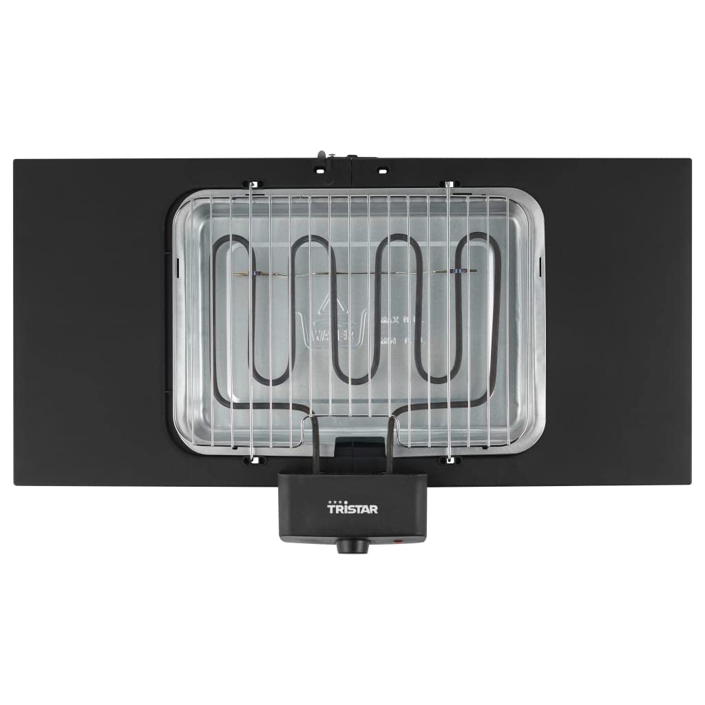Tristar Barbecue elettrico 2 in 1 – 36,5 x 25,5 cm, 2000 Watt, grill da pavimento e da tavolo, termostato senza livelli, BQ-2870, nero