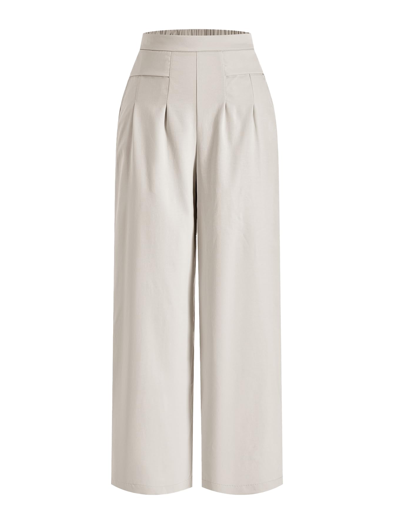 Womens Wide Leg Loose Pants High Elastic Waist Dressy Casual Trousers with Pockets