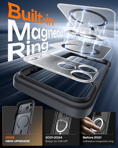 Image of TOCOL for17 Pro Max Case, Full Camera Protection, Drop Protection, Built-in Magnetic Ring, Translucent Matte Phone Case for 17 ProMax 6.9 inch (Space Black)