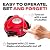 Grillbot Automatic Grill Cleaning Robot with Nylon Brushes, Electric BBQ Cleaner Brush with Motorized Power, Cordless Rechargeable Grill Scrubber for Outdoor Grills (Red)