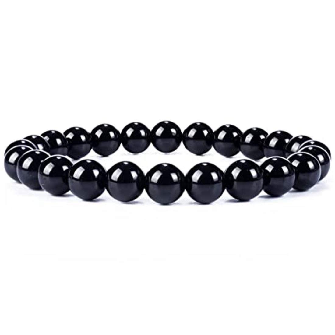 EDMIRIA Original AAA Black Tourmaline Stone Bracelet For Both Men & Women | Reiki Crystal Healing Bracelet Help To Protect Against Negative Energy | 8mm Bead size for Yoga Reiki Meditation Feng Shui (B0849RV83K) Amazon Price History, Amazon Price Tracker