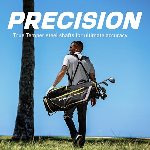 Precise M8 Men’s 17-Piece Golf Set – Driver, Woods, Hybrids, Irons (6-SW), Putter, Stand Bag, 4 Headcovers and Rainhood – K-G Lite Kevlar Shafts - Image 6