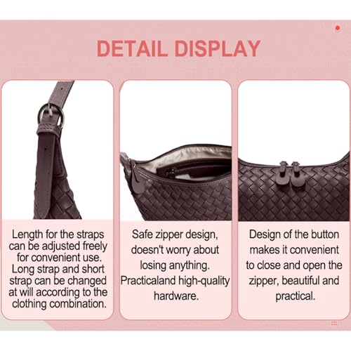 Handbag Shoulder Bags for Women Crossbody Tote Bags Woven Purse Clutch Women's Hobo Crescent Top-handle Adjustable4