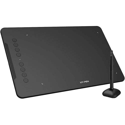 XPPen Deco 01 V2 Graphics Tablet 10x6.25 Inch Drawing Tablet 8192 Levels Pressure Battery-Free Pen with Tilt Function Android/Chromebook Supported Online Teaching Tablet Black