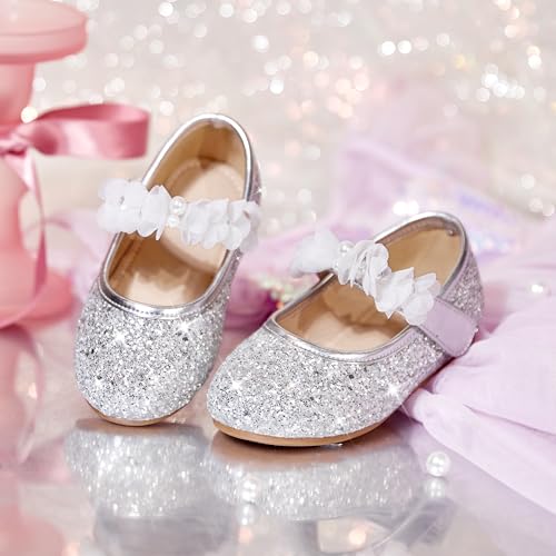 Image of GINFIVE Toddler Girls Dress Shoes Little Girls Mary Janes Ballerina Flats Shoes Toddler