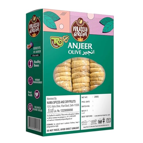 Image of TRISHAM Premium Anjeer Olive 250g | Soft & Naturally Sweet Dried Figs | High Fiber Dry Fruit | Healthy Snack | Rich in Calcium, Iron & Potassium | No Artificial Preservatives