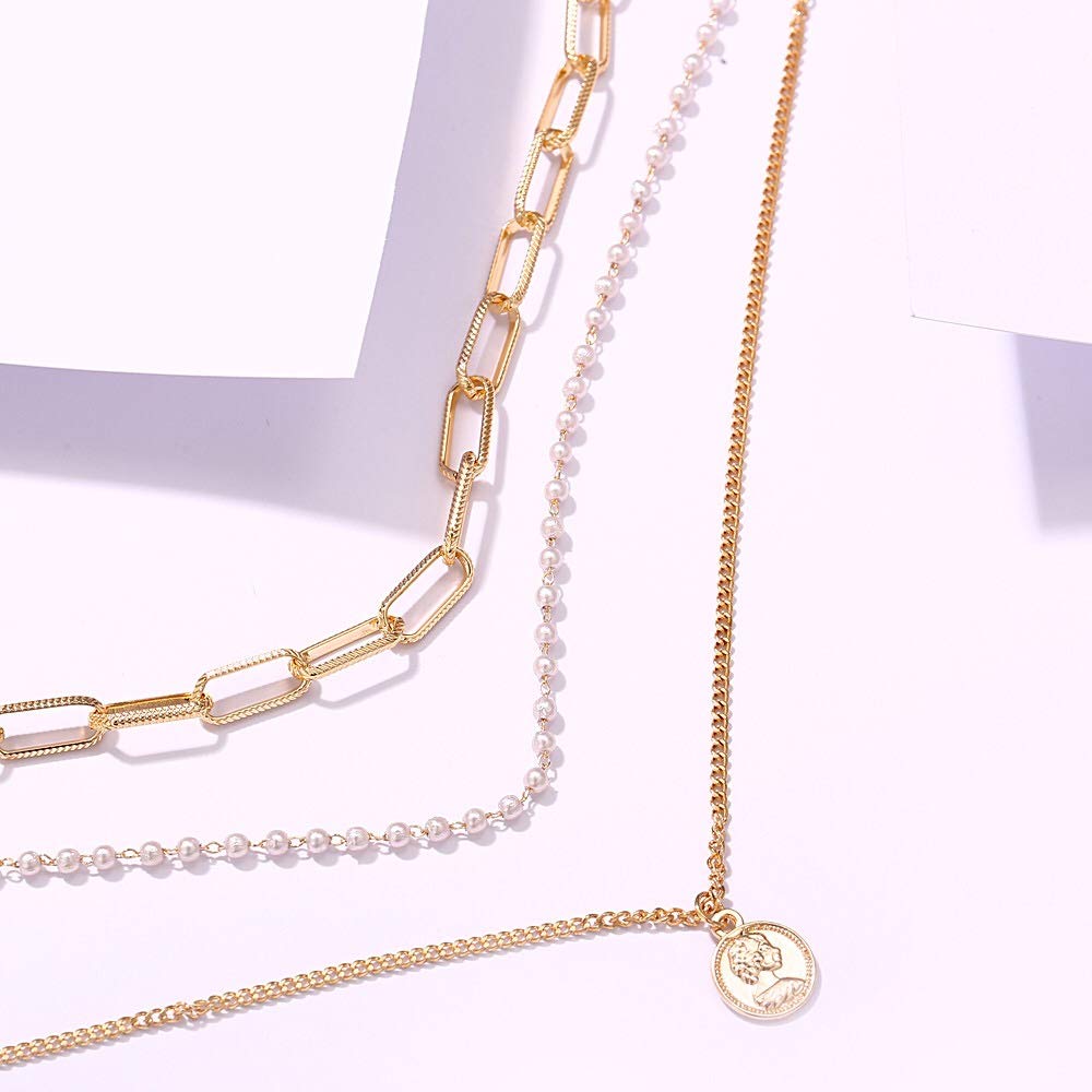 Multilayer Western CZ Neck Chain Necklace