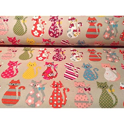 CATS Designer Fabric for Crafts and Curtains Cover