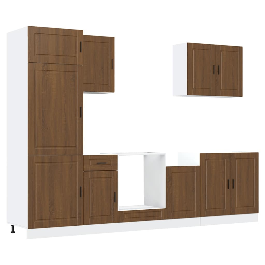 Set Mobili Cucina 7 pz Porto Rovere Marrone Truciolato