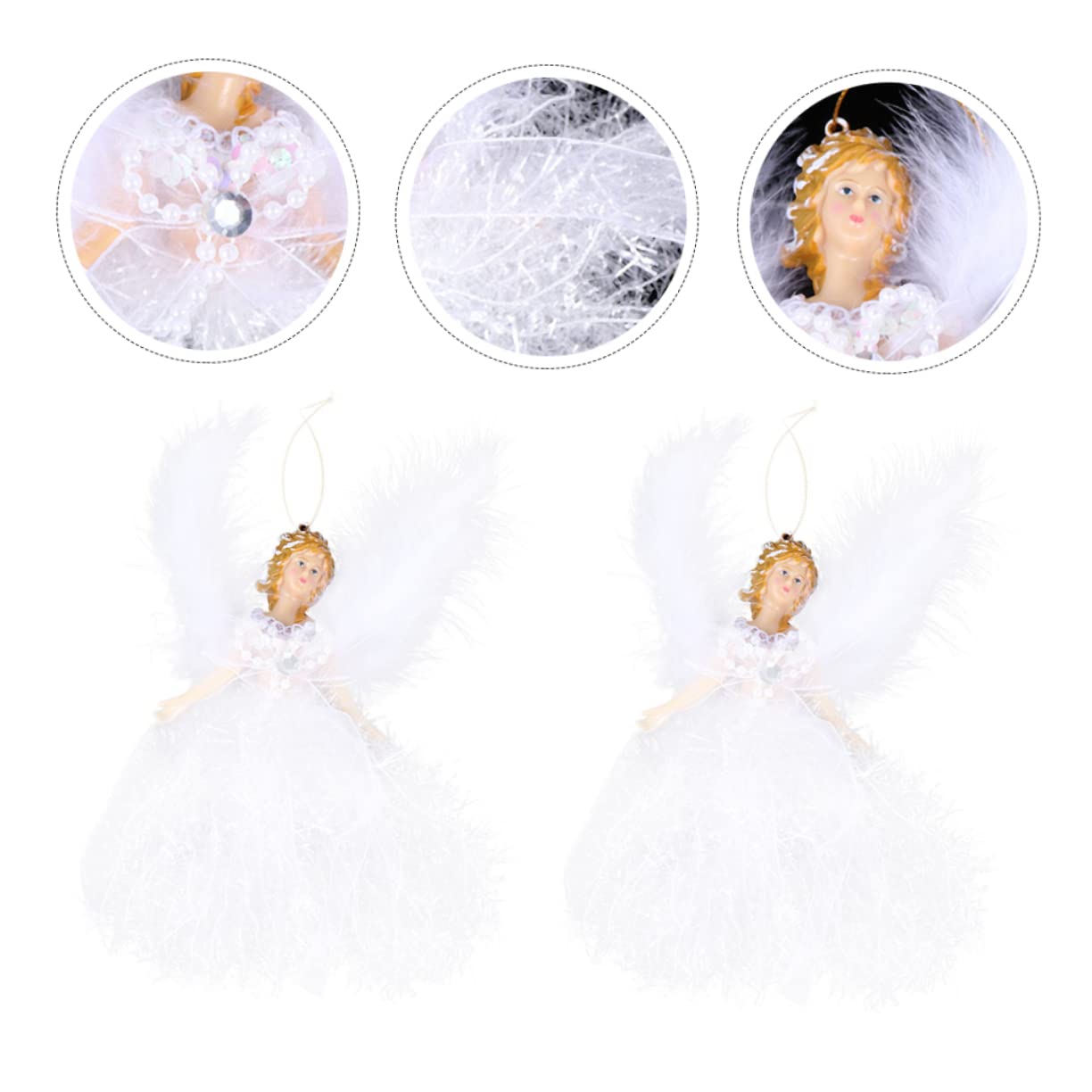 OUNONA 8piezas Adornos Colgantes De Ángel para Navidad Decoraciones De Festival Muñecos De Peluche para Árbol y Fiesta Accesorios De Decoración Encantadores