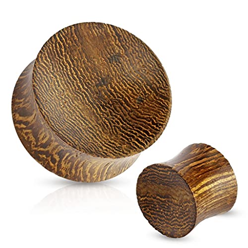 Pierced Owl - Organic Snake Wood Concave Saddle Plugs Ear Gauges, Sold As Pair2