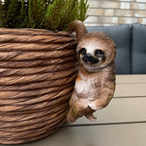 OF Deko Figuren lustiges Faultier zum Ranhängen an einen Blumentopf -...