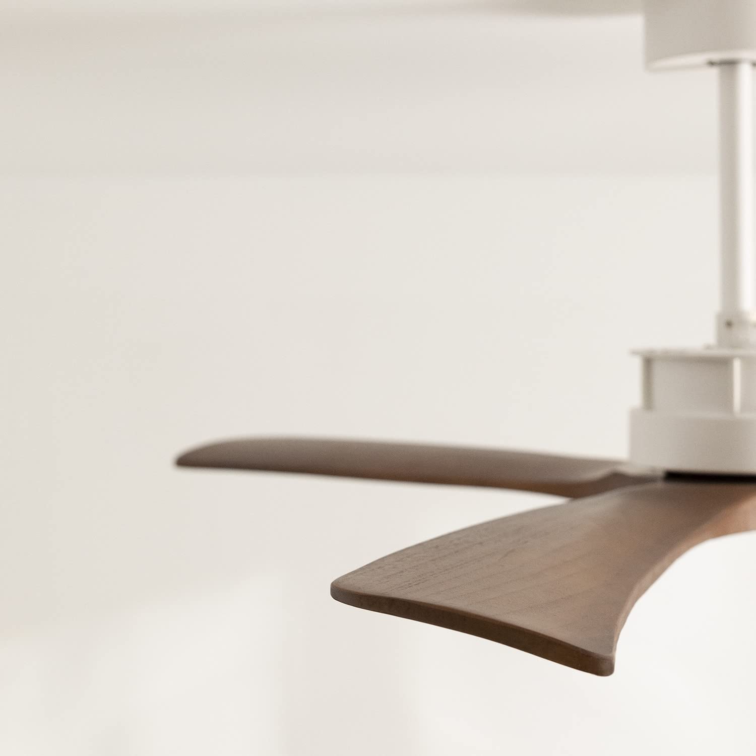 CREATE / WIND LARGE DC/Ventilatore da soffitto Bianco e pale Legno scuro con WIFI / 6 velocità, silenzioso, programmabile, due altezze