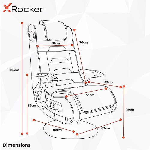 X Rocker Pro 4.1 Fauteuil de jeu et de divertissement, fauteuil TV et musique, avec système audio 4.1 vibration – Image 3