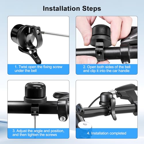 Timbre de bicicleta impermeable para Apple AirTag manubrio adulto 6