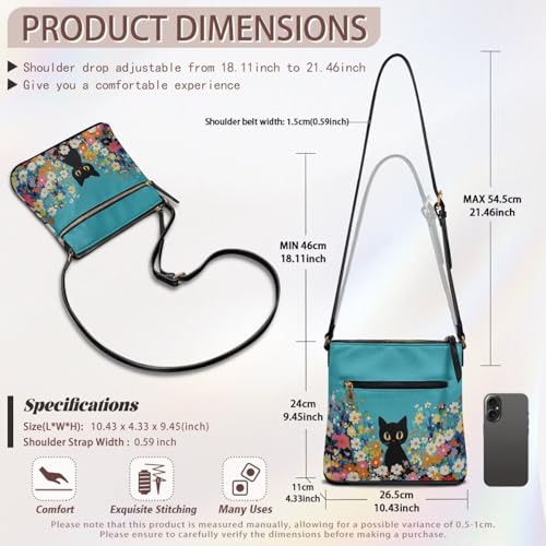 Image of Leather Purses for Women, Leather Hobo Bags for Women Travel Sling Purse Triple Zippered Pockets Shoulder Bag