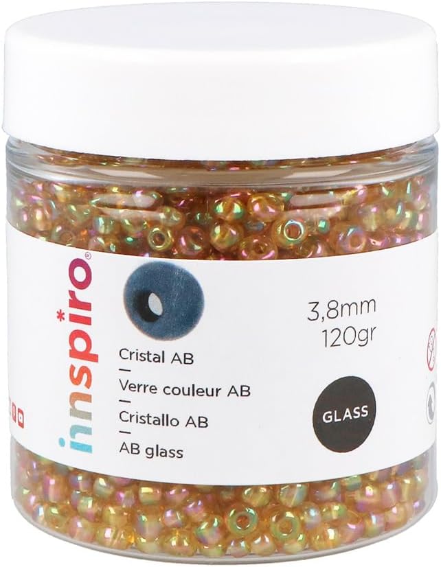 INNSPIRO Aurora Borealale Antique Gold Round Glass Rock 3.8mm 6/0 120g