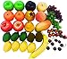 Dasksha 40 PCS Realistic Fake Fruits for Decoration - Lifesized Fruits Includes Artificial Grapes, Apples, Lemons, Kiwis, and More