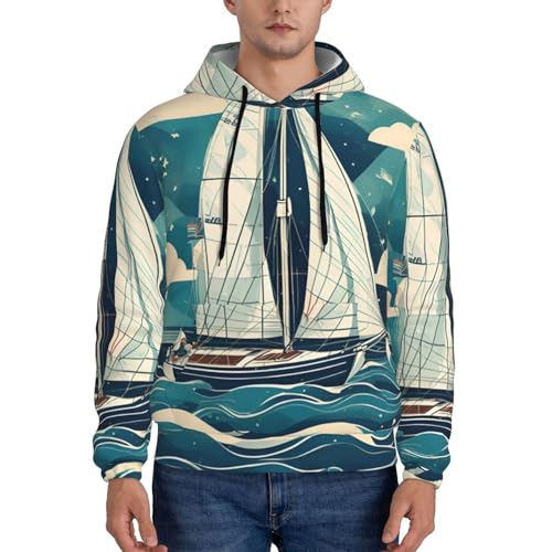Sweat à capuche imprimé bateau pour homme toutes saisons - 2