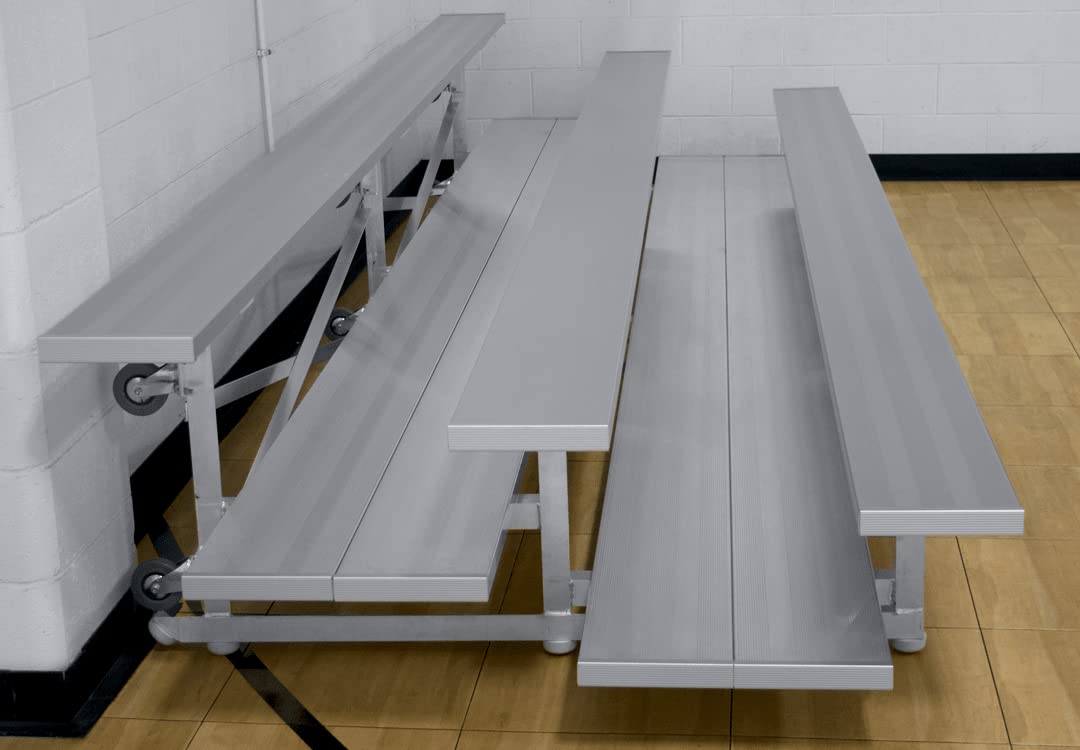 Gared Spectator Tip n' Roll 21' Bleacher, 3 Row, Double Foot Plank