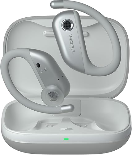 1MORE Fit Open Earbuds S50, auriculares inalámbricos de oreja abierta Bluetooth 5.3 con 4 micrófonos, auriculares con ganchos para las orejas para