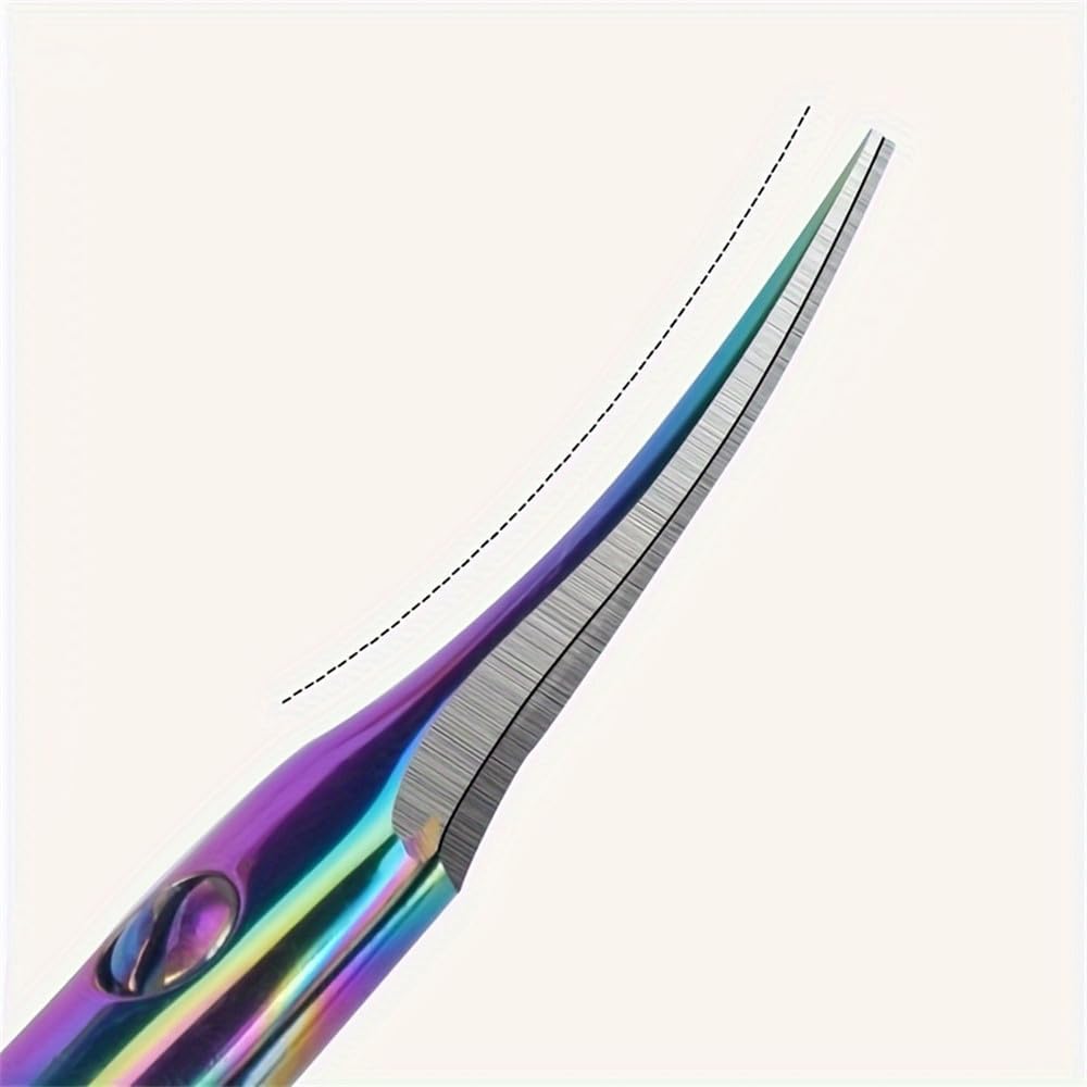 Remover Stainless Steel Curved Tip Thin Blade Cuticle Scissors Nail Clippers Trimmer Manicure Tools Eyebrow Tools,Colorful