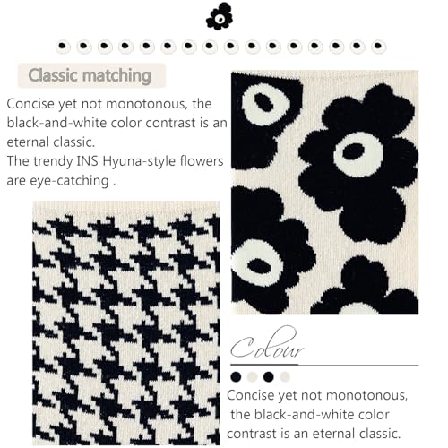 Image of Women's Crew Socks Cute Bear Cat Floral Soft Fancy Socks Gifts for Women