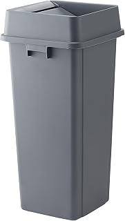 23 Gallon Gray Square Trash Can with lid Restaurant Trash can Commercial Trash can Tall Plastic Trash can Industrial Trash can Square Trash cans for Kitchen Trash can with Swing lid