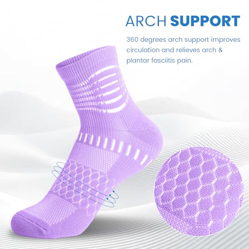 IRAMY Ankle Compression Socks for Women Men Coolmax Moisture Wicking Socks Plantar Fasciitis Relief 3/5 Pairs2