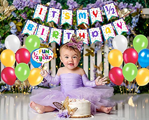 Image of Party Propz Half Birthday Decoration Combo - 43Pcs Items Set For Half Birthday Decoration For Baby Boy - 1 /2 Birthday Decorations For -6 Month Birthday Decoration- Half Way To One