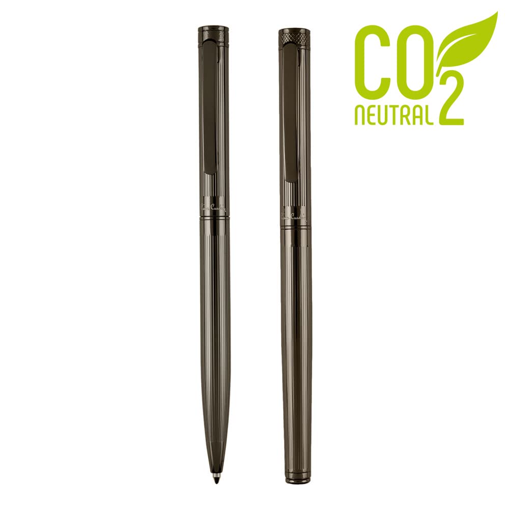Pierre Cardin® RENEE Set aus Kugelschreiber und Rollerball Pen mit Gravur | Premium Stift Etui | edel | personalisiertes Geschenk | Namen | graviert | Jahrestag | Geburtstag (Gunmetal)