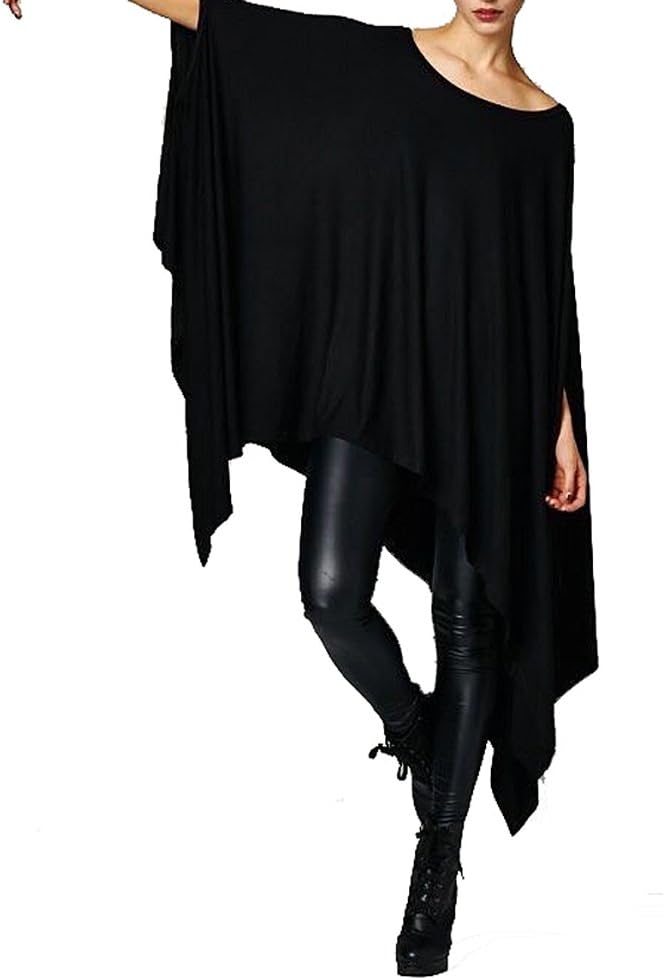 Women's USA Loose Bat Wing Dolman Poncho Tunic Dress Top