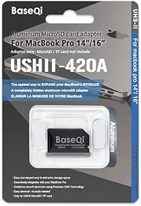 BaseQi UHS-II Aluminium microSD-Adapter für 2021 M1 MacBook Pro 14 und