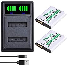 Tectra 2X Li-50B D-Li92 Battery + LED Dual Charger for Olympus Stylus 1010, 1020, 1030, Tough 6000, 8000, 8010, TG-630 iHS, TG-820 iHS, TG-830 iHS, TG-850, VR-340, VR-370, XZ-1, XZ-10
