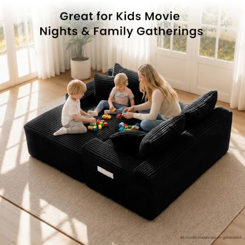 95" Modular Sectional Sofa, Boneless Chaise L-Shaped Couch for Living Room - image 5