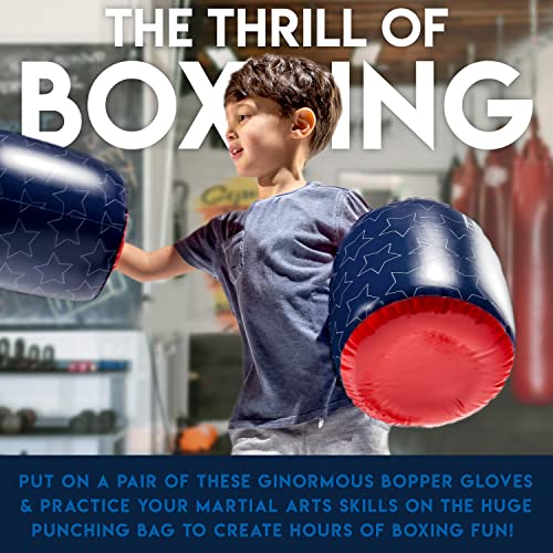 image for Franklin Sports Inflatable Punching Bag & Bopper Glove Set - Perfect f